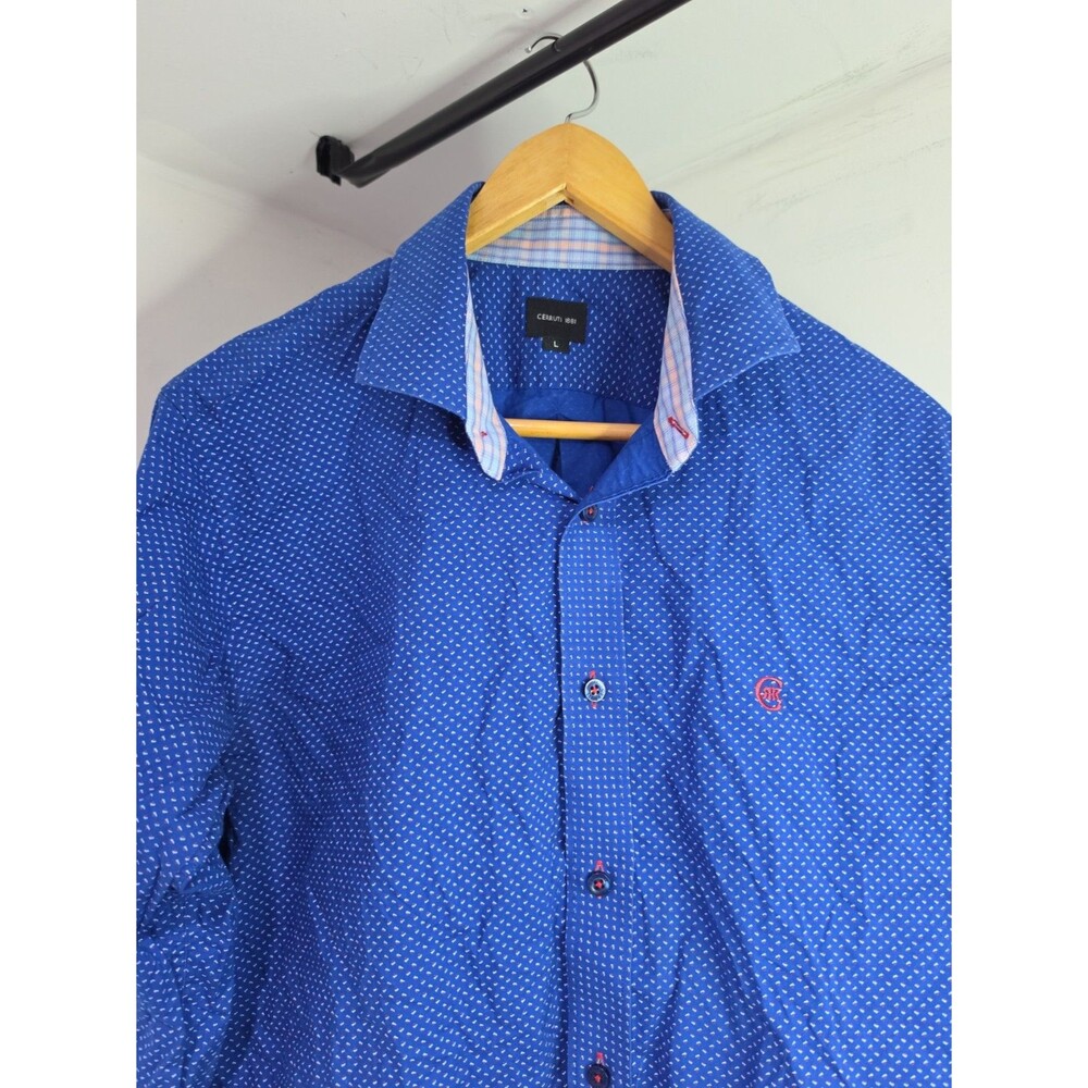 Blue Cerruti 1881 Long Sleeve Shirt Button Down Men's Size Large --F73